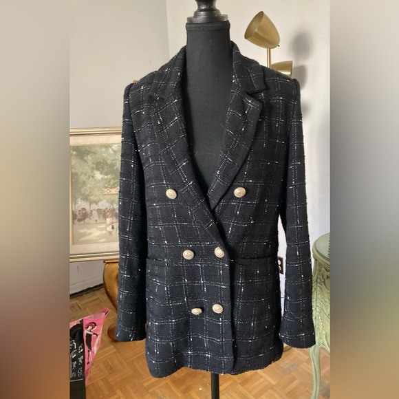 Generation Love Women Black Abby Tweed Blazer - Picture 5 of 5
